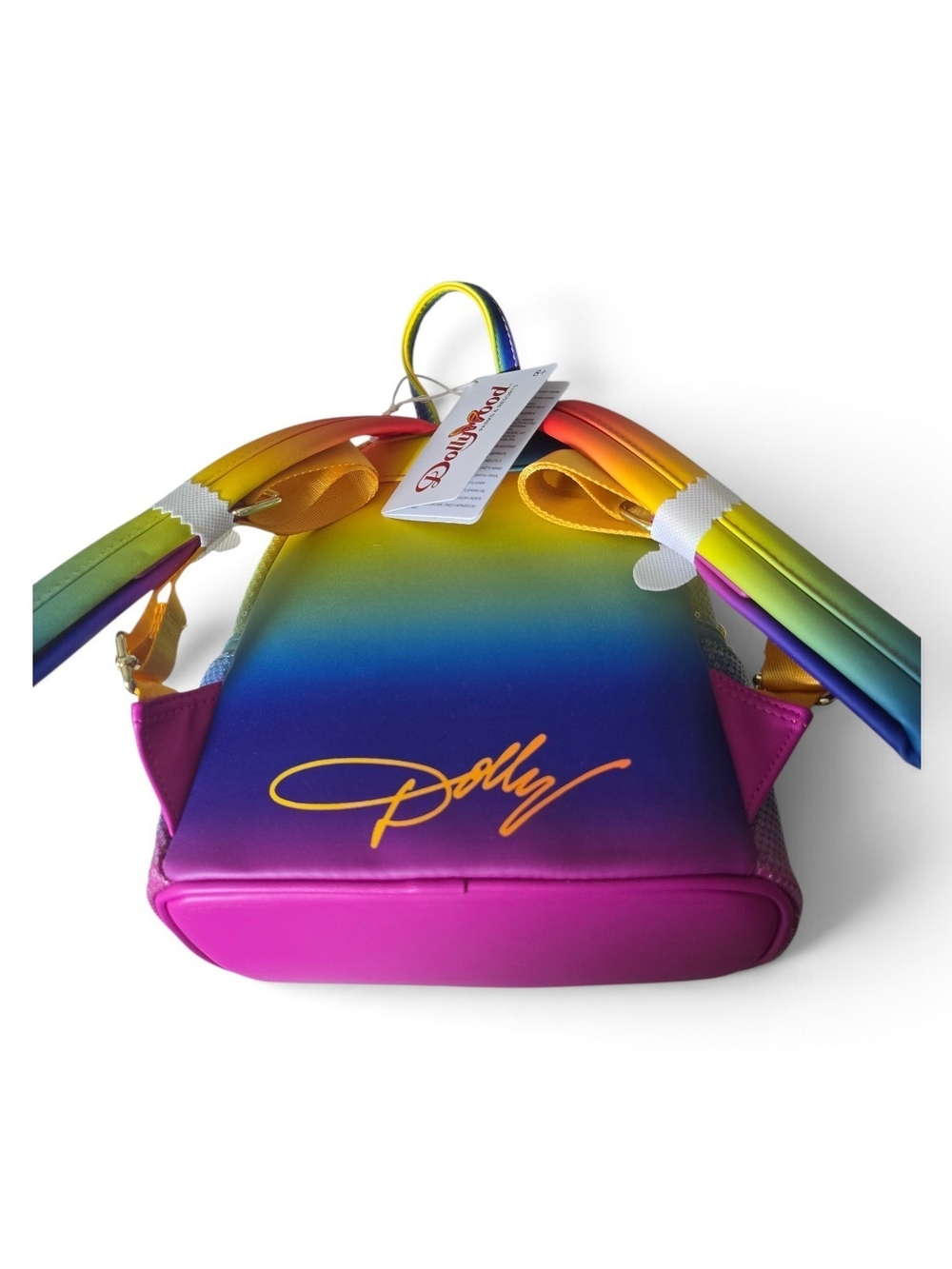 Dolly Parton Loungefly Dollywood Rainbow Butterfly Sequin Mini Backpack NWT - Picture 6 of 8